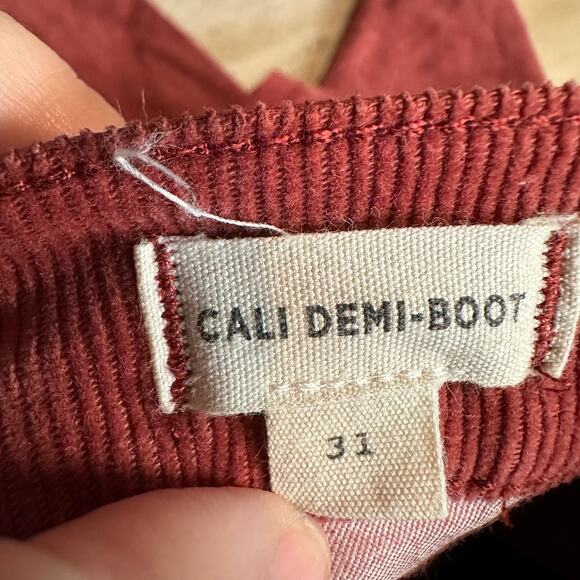 Madewell Cali Demi Button Fly Corduroy Pants Rust Orange 31 - Picture 3 of 10